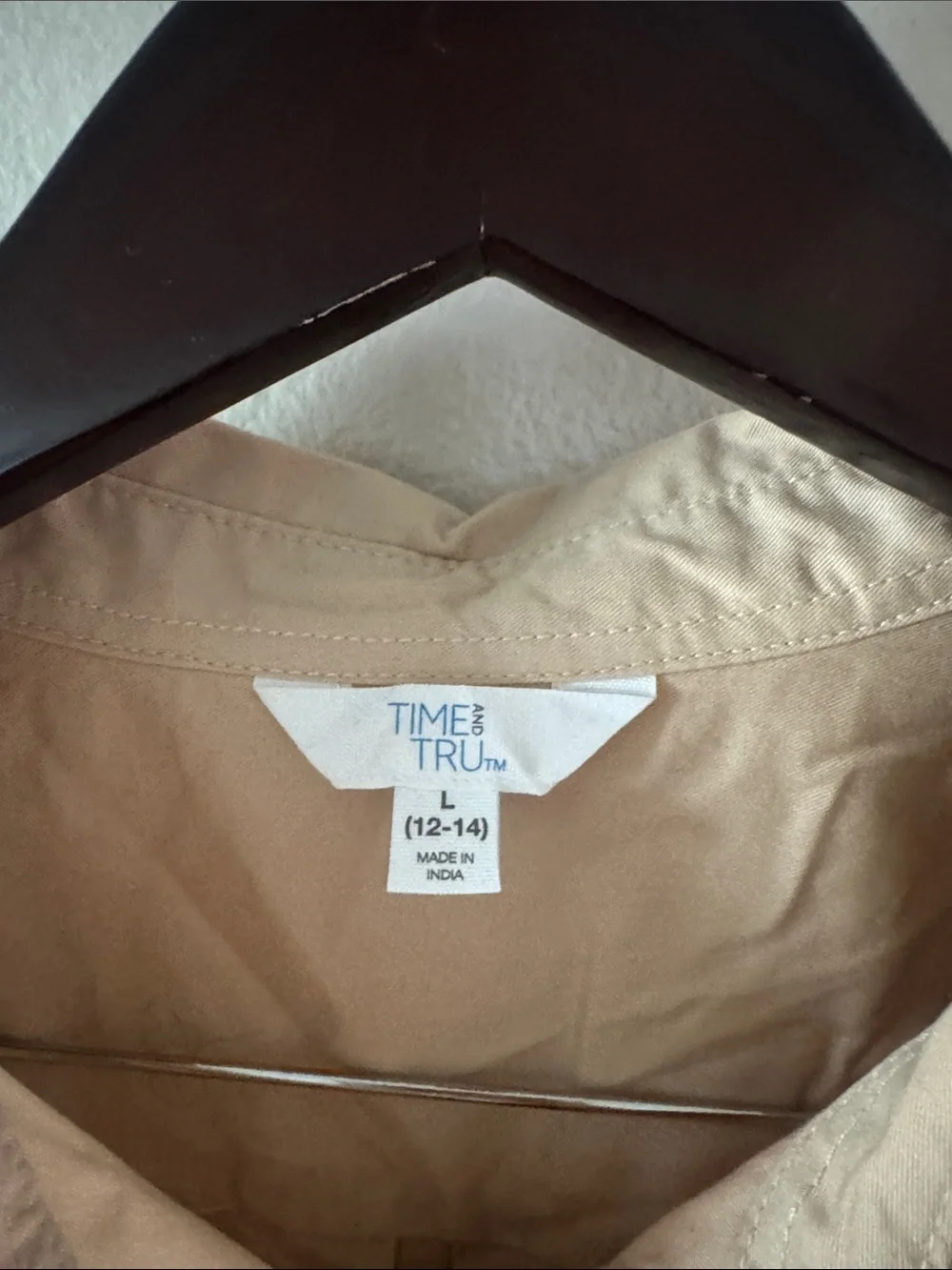 Time and Tru Beige Drawstring Utility Jacket Dress